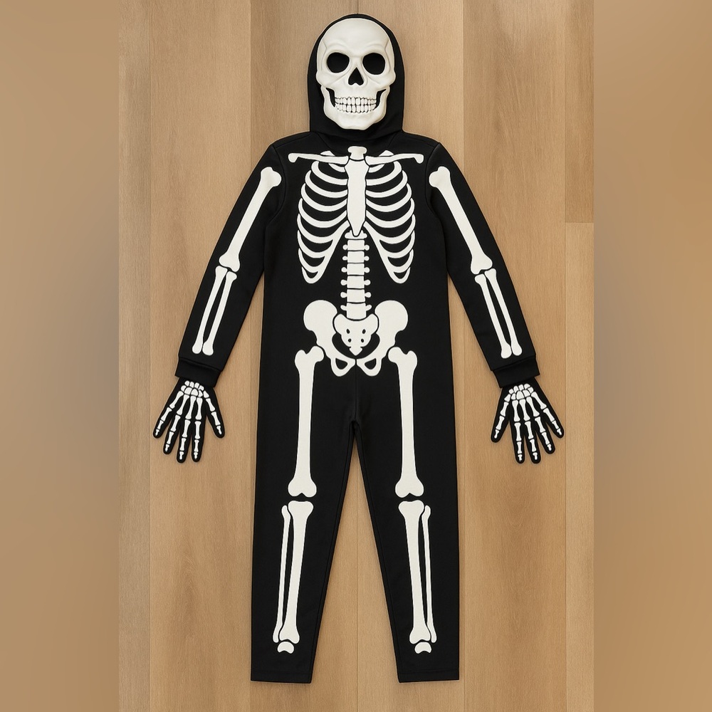 X-Ray Skeleton Glow-in-the-Dark Halloween Costume (Kids Medium 8-10)